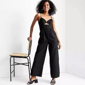 Future Collective Classic Black Sleeveless Jumpsuit with Pockets - Size 16